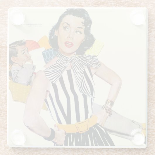 Die Dame wurde isoliert 2 Glasuntersetzer (Rückseite)