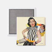 Die Dame wurde isoliert 2 Magnet (Vorderseite/Rückseite)