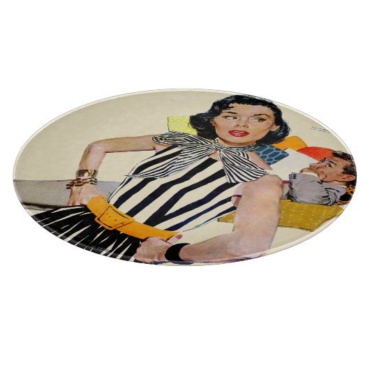 Die Dame wurde isoliert 2 Schneidebrett (Ecke)