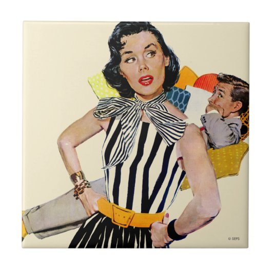 Die Dame wurde isoliert Fliese (Vorderseite)