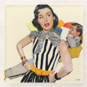 Die Dame wurde isoliert Glasuntersetzer (Vorderseite)