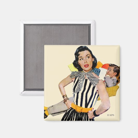 Die Dame wurde isoliert Magnet (Vorderseite/Rückseite)