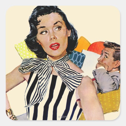 Die Dame wurde isoliert Quadratischer Aufkleber (Vorderseite)