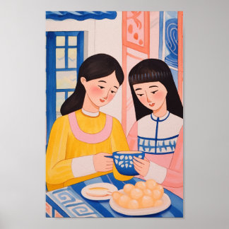 Die Damen im Café Poster