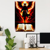 Die dämonische Bibel | AI Art Poster (Heimbüro)