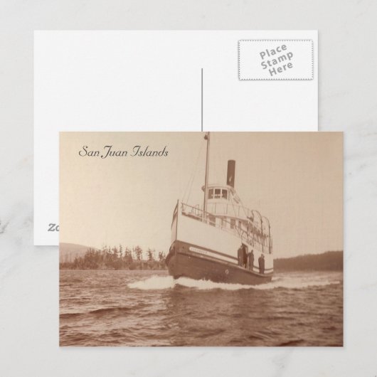 Die Dampfschiffinsel Postkarte (Vorne/Hinten)