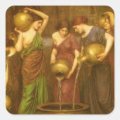 Die Danaides von John William Waterhouse Quadratischer Aufkleber (Vorderseite)