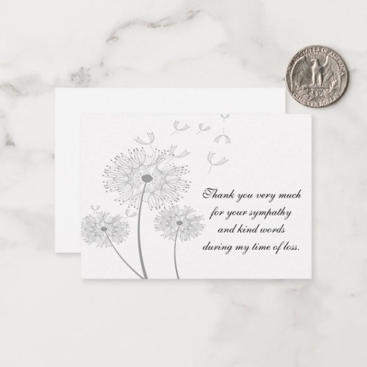 Die Dandelion-Blume nach der Beerdigung Dankeskart Mitteilungskarte (Vorderseite/Rückseite Beispiel)