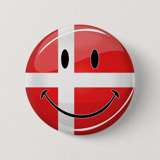 Die dänische Flagge lächeln Button (Vorderseite)