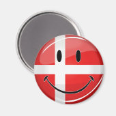 Die dänische Flagge lächeln Magnet (Vorderseite/Rückseite)