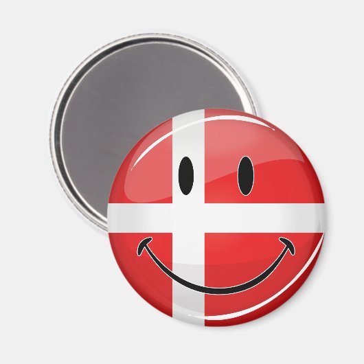 Die dänische Flagge lächeln Magnet (Vorderseite/Rückseite)