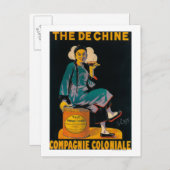 Die De Chine, koloniale Gesellschaft, die Werbepos Postkarte (Vorne/Hinten)