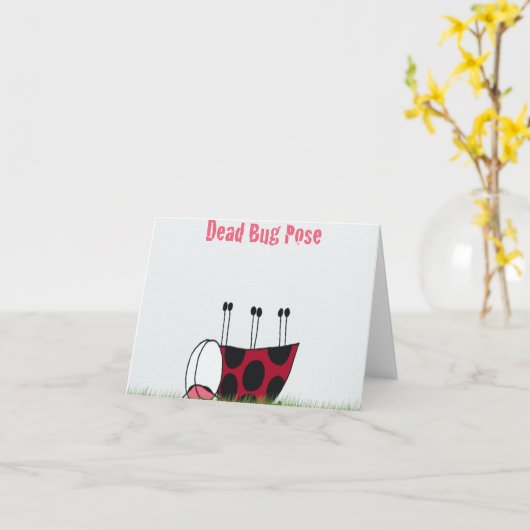 Die Dead Bug Yoga Pose Illustration Karte (Gelbe Blume)