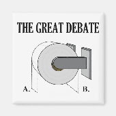 Die Debatte über das große Toilettenpapier Magnet (Vorne)