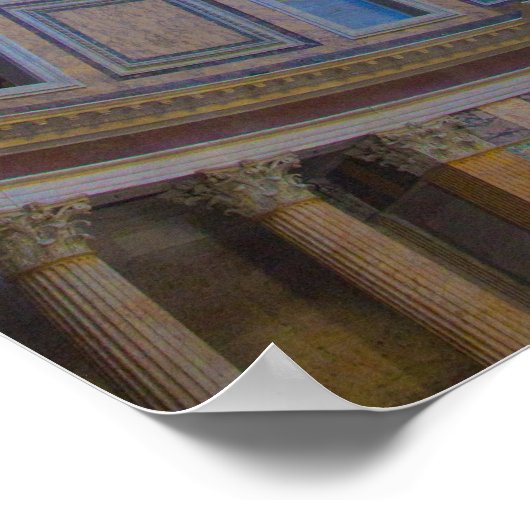 Die Decke des Pantheons in Rom, Italien. Poster (Ecke)