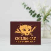 Die Deckenkatze beobachtet dich Postkarte (Stehend Vorderseite)