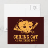 Die Deckenkatze beobachtet dich Postkarte (Vorne/Hinten)