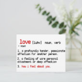 die Definition der Liebe Postkarte (Stehend Vorderseite)