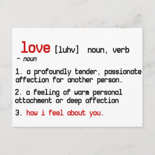 die Definition der Liebe Postkarte