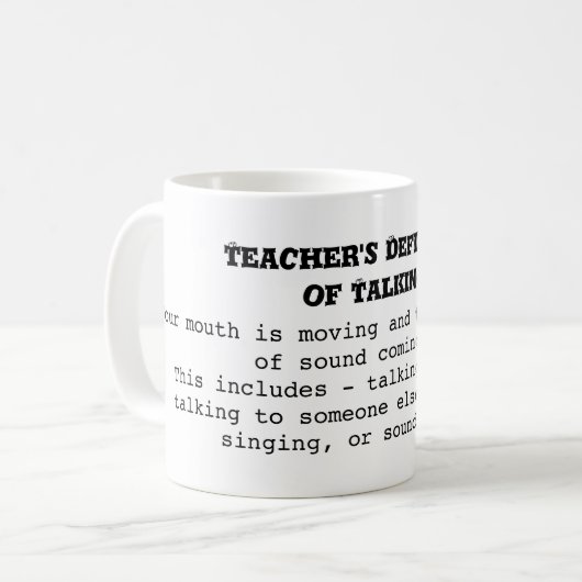 Die Definition des Lehrers der Unterhaltung Kaffeetasse (Vorderseite Links)