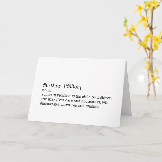 Die Definition eines Vaters; der beste Vater der W Karte (Gelbe Blume)