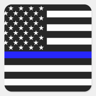 Die Dekoration der amerikanischen Flagge der Thin  Quadratischer Aufkleber