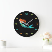 Die Dekoration der Beach Mermaid Wall Große Wanduhr (Zuhause)