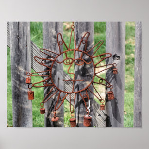 Die Dekoration der Sonnenschutzgitter auf Zaun