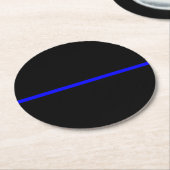 Die Dekoration der symbolträchtigen Thin Blue Line Runder Pappuntersetzer (Angewinkelt)