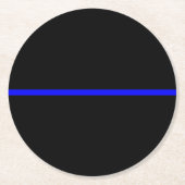Die Dekoration der symbolträchtigen Thin Blue Line Runder Pappuntersetzer (Vorderseite)