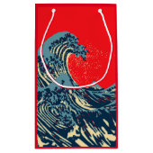 Die Dekoration des Great Hokusai Wave Pops Kleine Geschenktüte (Rückseite)