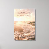 Die Dekoration des Sunrise Fotos am Strand mit Zit Leinwanddruck (Vorderseite)