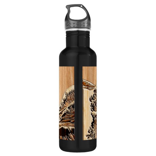 Die Dekoration im Stil des Großen Hokusai Wave Bam Edelstahlflasche (Rückseite)