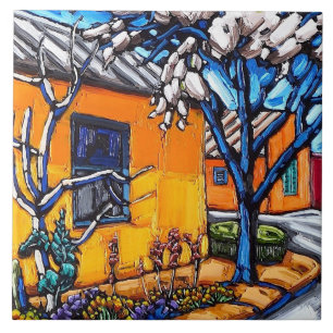 Die dekorative Fliese "des orange