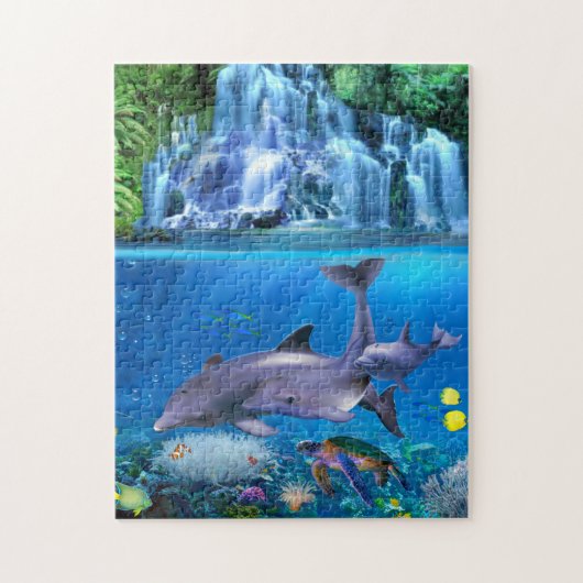 Die Delphin-Familie Puzzle (Vertikal)