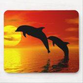 Die Delphine Sonnenuntergang Mousepad springend (Vorne)