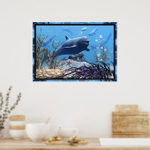 Die Delphine und die Schatztruhe Poster (Küche)