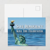 Die Demokratie rette den Filibuster um. Postkarte (Vorne/Hinten)