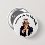 Die Demokratie steht 2022 auf dem Stimmzettel Button (Vorne & Hinten)