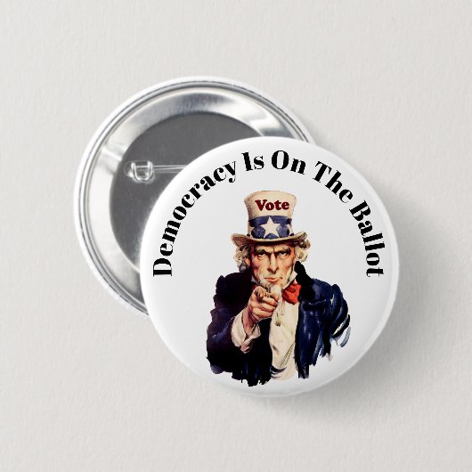 Die Demokratie steht 2022 auf dem Stimmzettel Button (Vorne & Hinten)