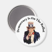 Die Demokratie steht auf dem Stimmzettel 2024 Magnet (Vorderseite/Rückseite)