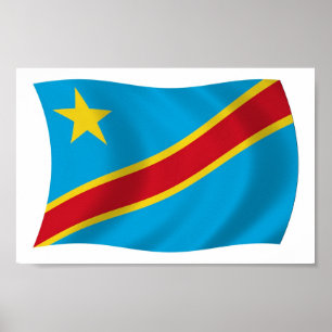 Die Demokratische Republik Kongo Flag Poster Print