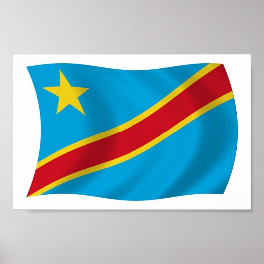 Die Demokratische Republik Kongo Flag Poster Print (Vorne)