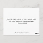 Die Demut des Königs Postkarte (Rückseite)