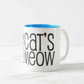Die Der Meow-Kaffee-Tasse der Katze Zweifarbige Tasse (VorderseiteRechts)