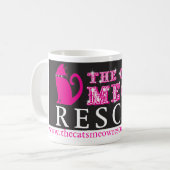 Die der Meow-Rettungs-Tasse der Katze mit Logo Kaffeetasse (Vorderseite Links)
