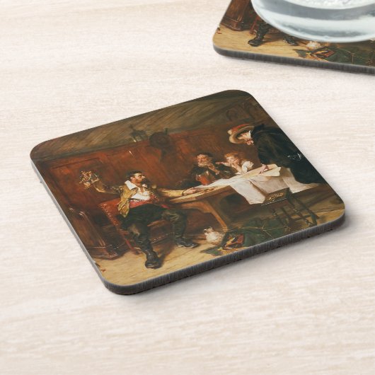 Die des Buccaneers Geschichte (Öl auf Leinwand) Getränkeuntersetzer (Linke Seite)