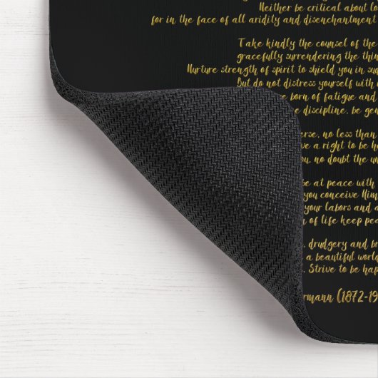 Die Desiderata "Desired Things" Mousepad (Ecke)