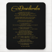 Die Desiderata "Desired Things" Mousepad (Vorne)