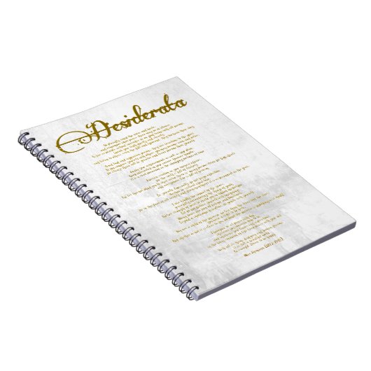 Die Desiderata "Desired Things" Notizblock (Rechte Seite)